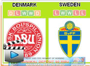 เดนมาร์ก -vs- สวีเดน  Denmark	 1 - 0	 Sweden