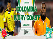 โคลอมเบีย -vs-ไอวอรี่โคสต์ Colombia	 2:1	 Ivory Coast